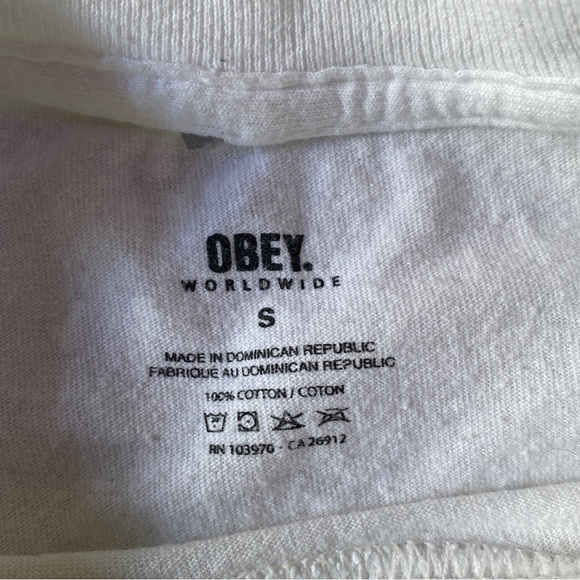 Obey Rise Above Small White Tshirt - Picture 5 of 6
